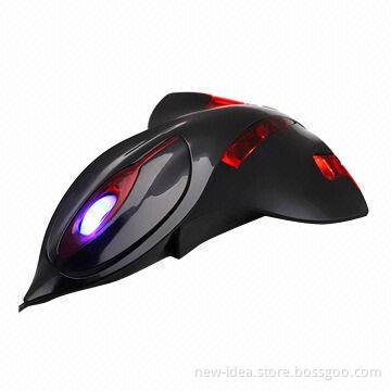 Airplane-shaped Laser Mouse with 800 to 1,000dpi Hardware Resolution and 1.5m Cable Length
